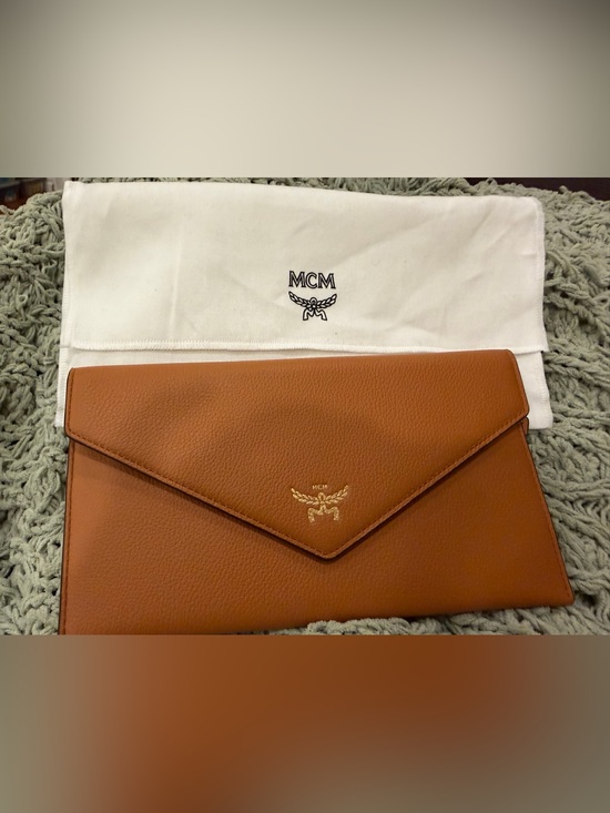 MCM Handbags - NWT MCM Cognac Large Himmel Leather Foldover Wallet